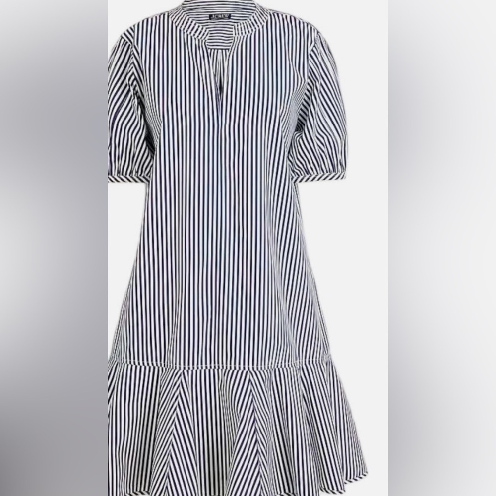 J Crew NWT Striped Puff Sleeve Dress